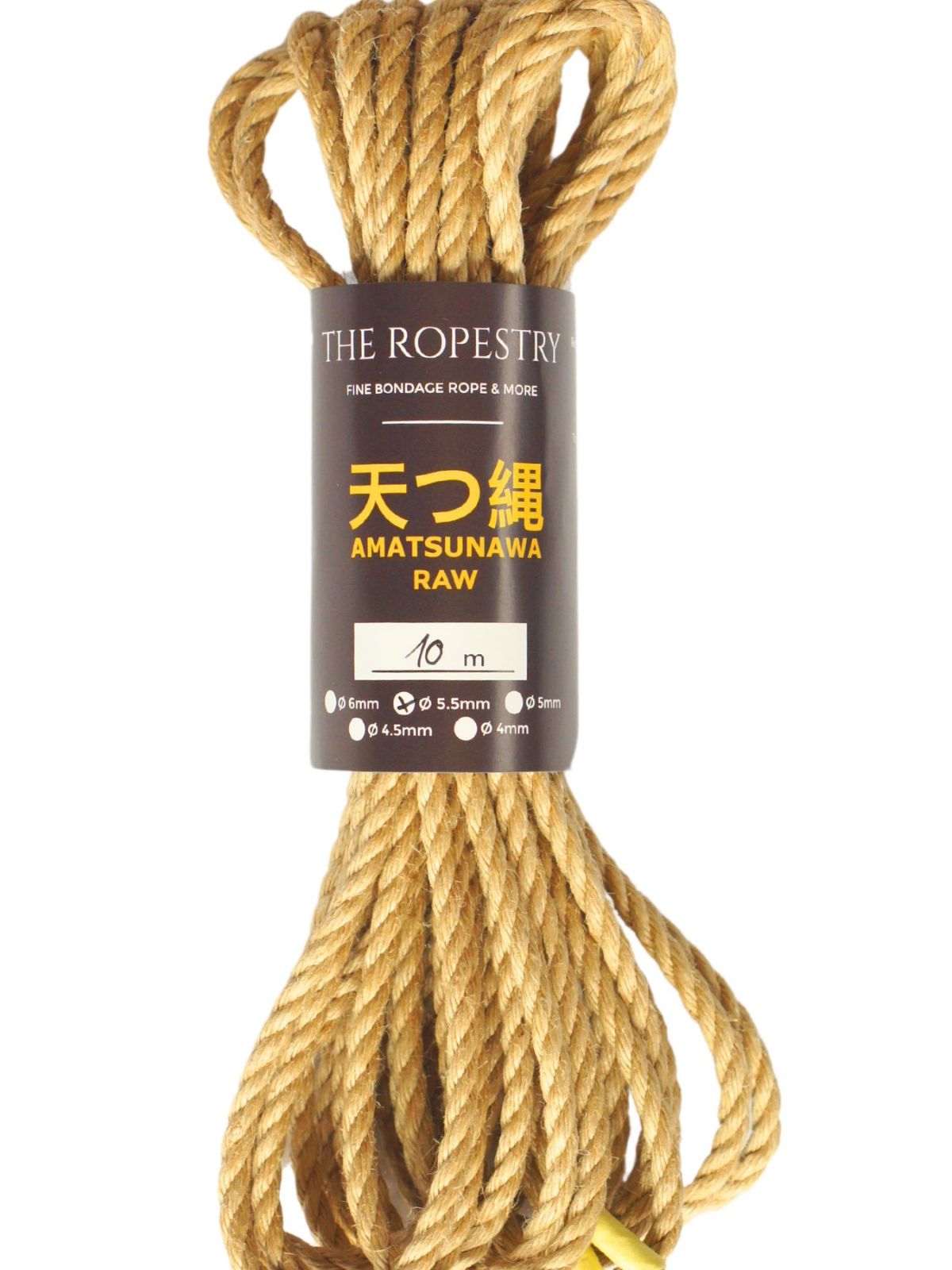 ø 5.5mm RAW AMATSUNAWA 5/5 jute rope for Shibari, Kinbaku bondage, untreated, JBO-free