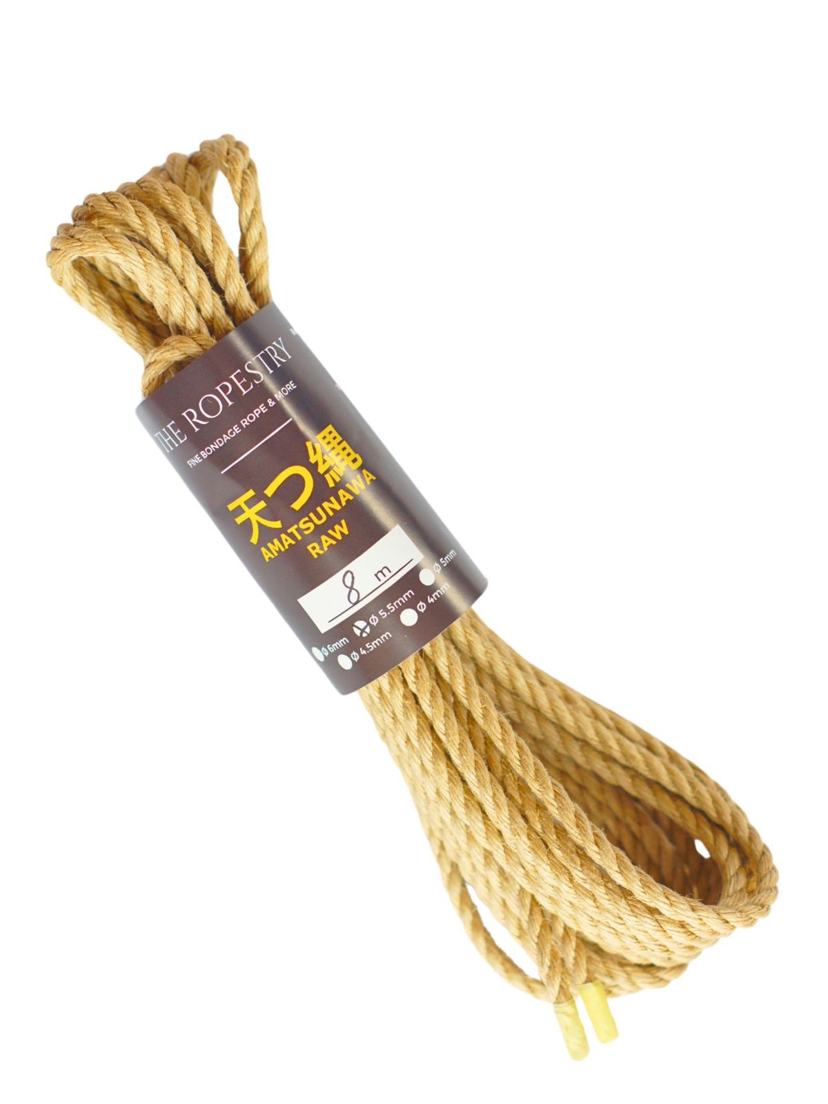 ø 5.5mm RAW AMATSUNAWA 5/5 jute rope for Shibari, Kinbaku bondage, untreated, JBO-free