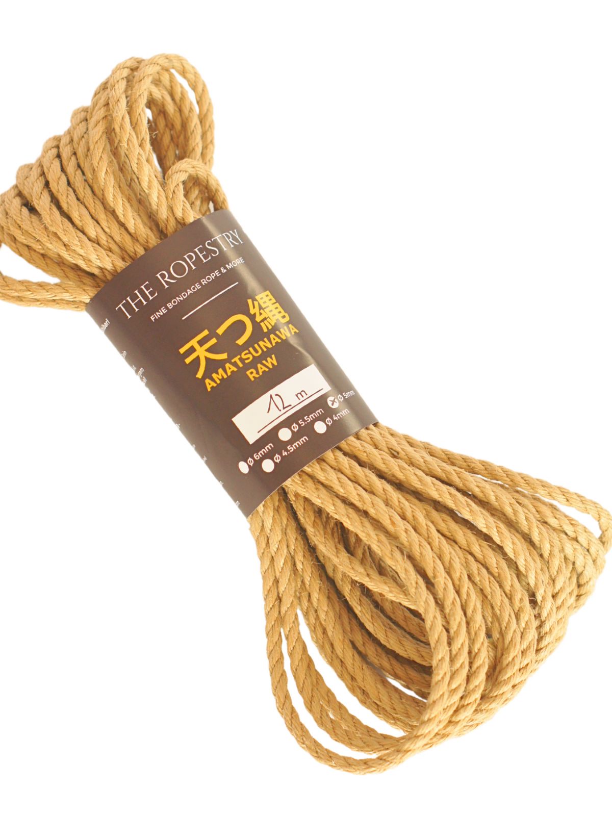 ø 5mm RAW AMATSUNAWA 5/0 jute rope for Shibari, Kinbaku bondage, various lengths and sets