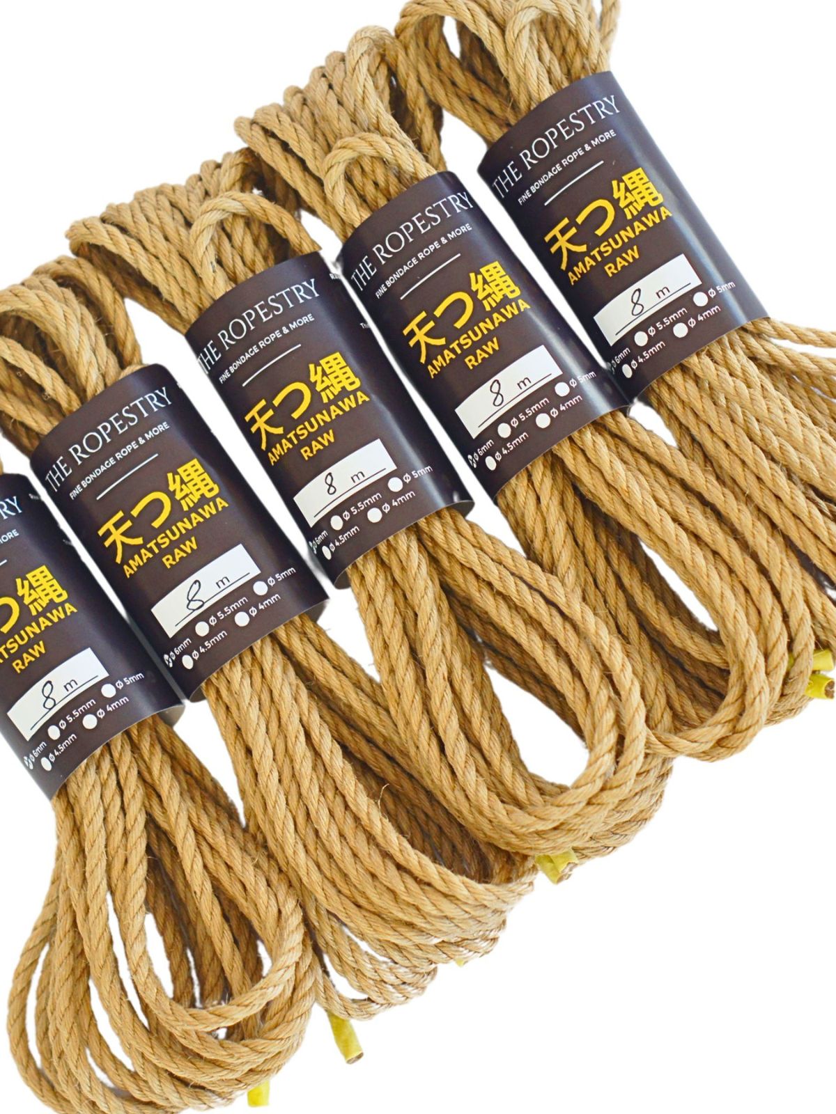 ø 6mm RAW AMATSUNAWA 6/0 jute rope for Shibari, Kinbaku bondage, untreated, chemical free