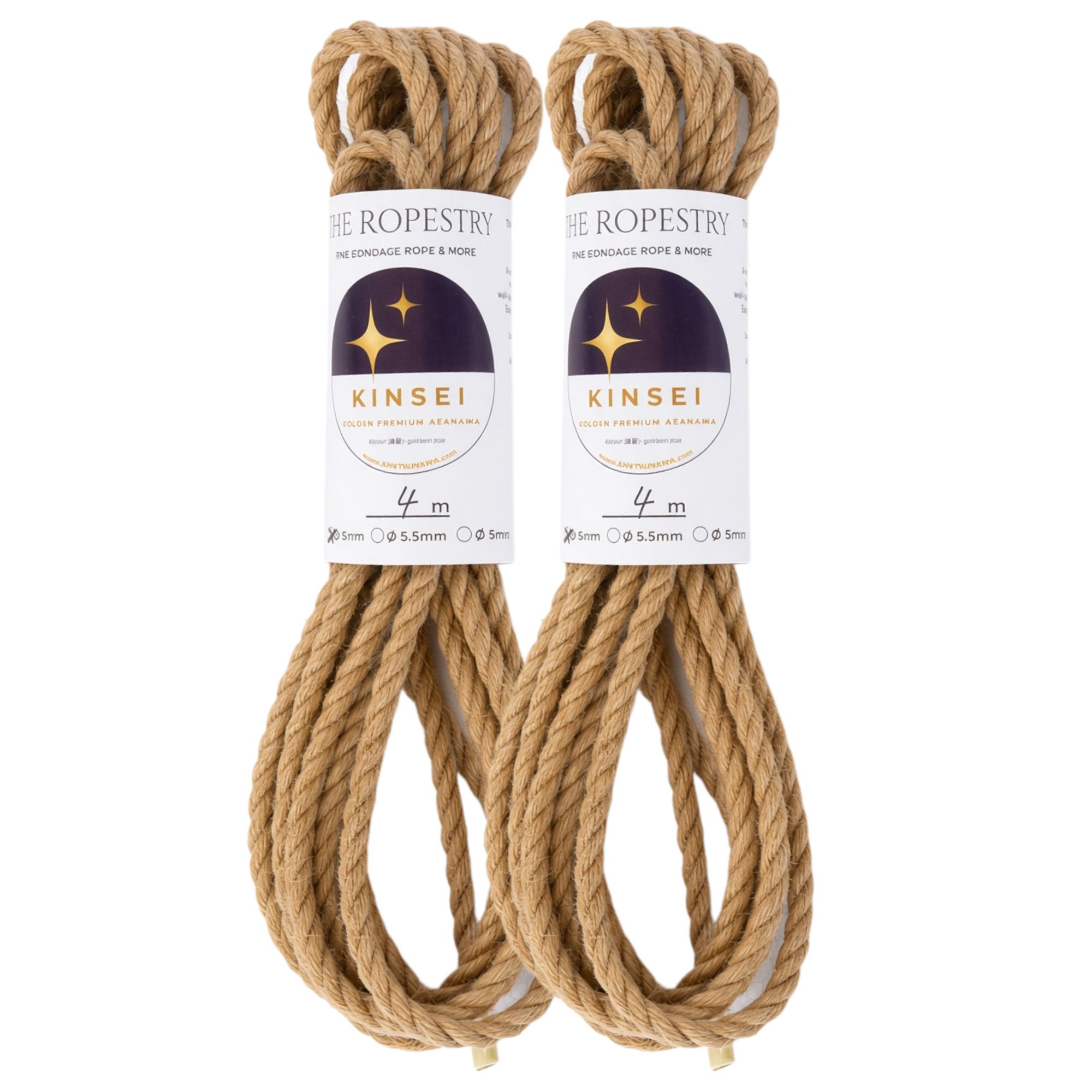 ø 6mm KINSEI golden premium jute rope, Z-twist medium-lay jute rope for Shibari & Kinbaku applications, untreated, JBO-free | TheRopestry