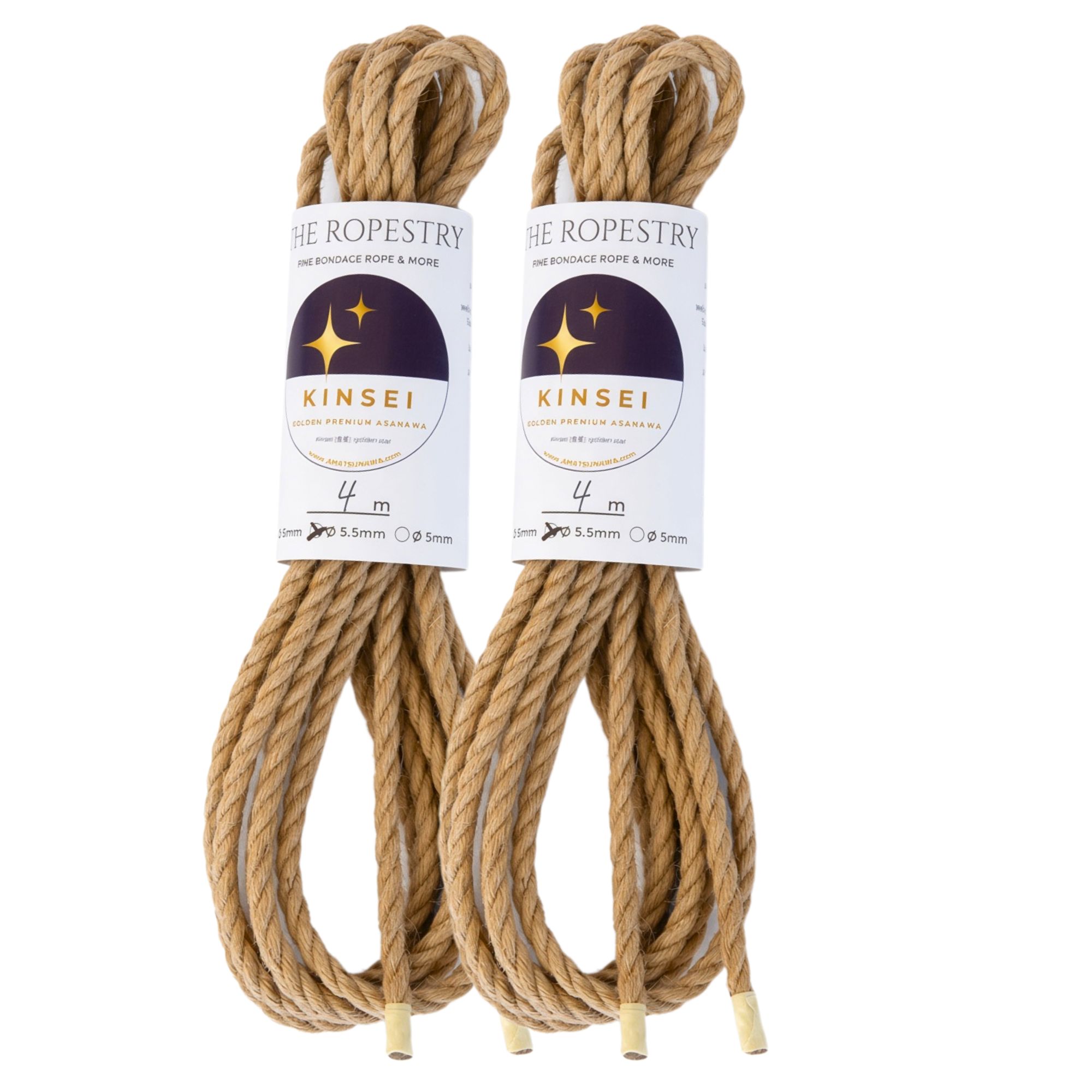 ø 5.5mm KINSEI golden premium jute rope, Z-twist medium-lay jute rope for Shibari & Kinbaku applications, untreated, JBO-free | TheRopestry