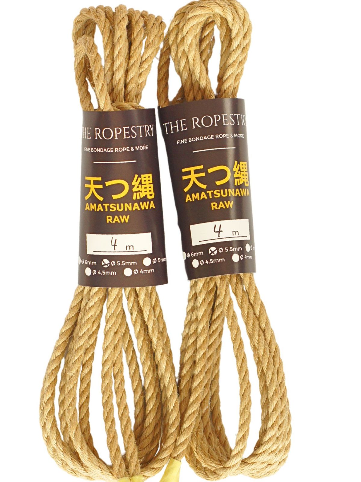 ø 5.5mm RAW AMATSUNAWA 5/5 jute rope for Shibari, Kinbaku bondage, untreated, JBO-free