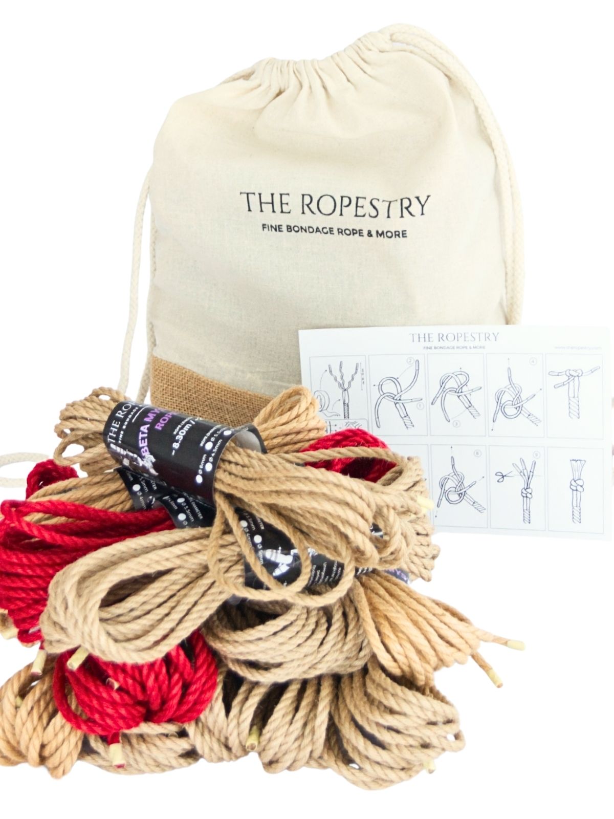 BETA Mystery Rope Set - almost perfect raw/untreated jute ropes for Shibari, rope bag and 5€ coupon*, sizes S, M, L