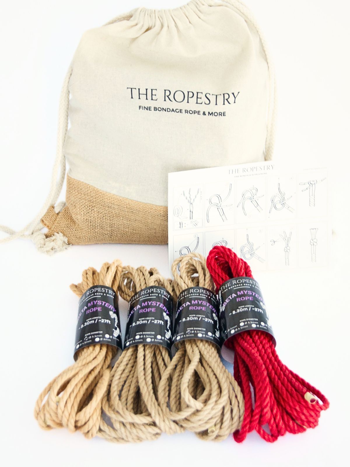 BETA Mystery Rope Set - almost perfect raw/untreated jute ropes for Shibari, rope bag and 5€ coupon*, sizes S, M, L