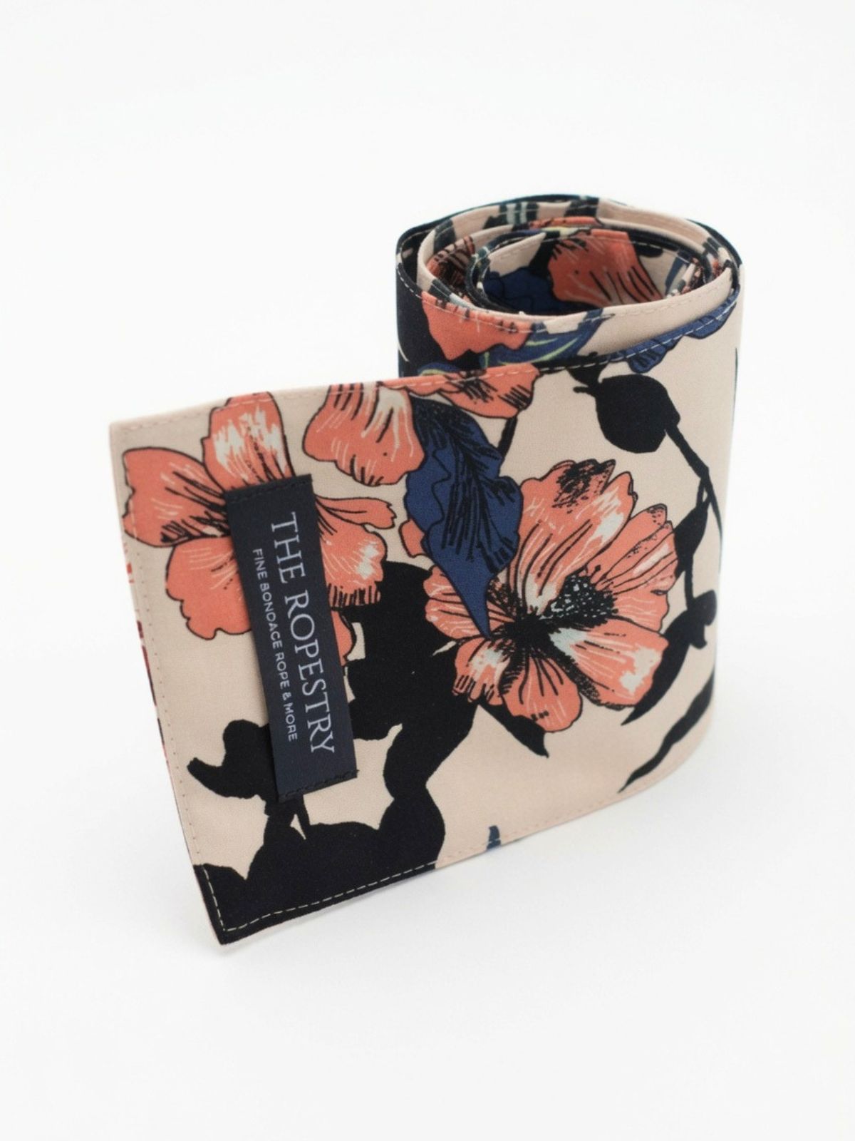 Blindfold, printed cotton – 3-Ply Sleep Mask & Bondage Restraint – Multi-use Tie, Shibari Accessoire with floral print