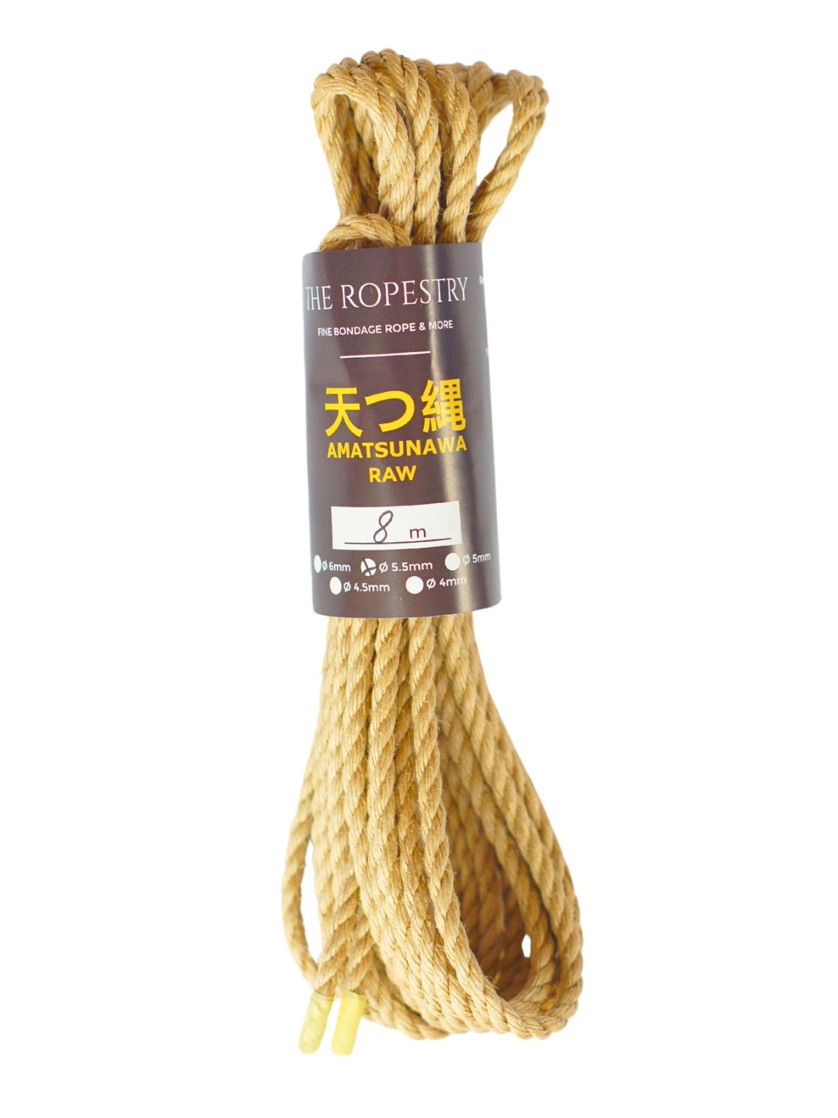 ø 5.5mm RAW AMATSUNAWA 5/5 jute rope for Shibari, Kinbaku bondage, untreated, JBO-free