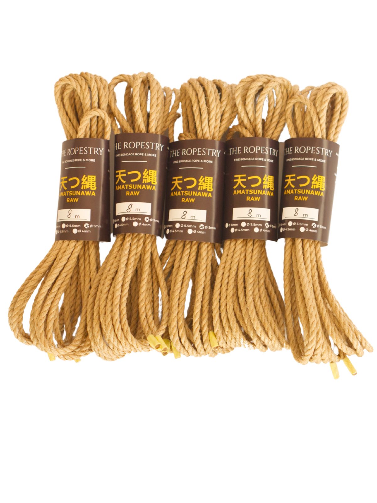 ø 5mm RAW AMATSUNAWA 5/0 jute rope for Shibari, Kinbaku bondage, various lengths and sets