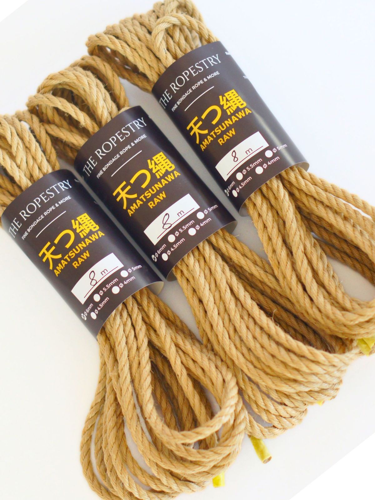 ø 6mm RAW AMATSUNAWA 6/0 jute rope for Shibari, Kinbaku bondage, untreated, chemical free