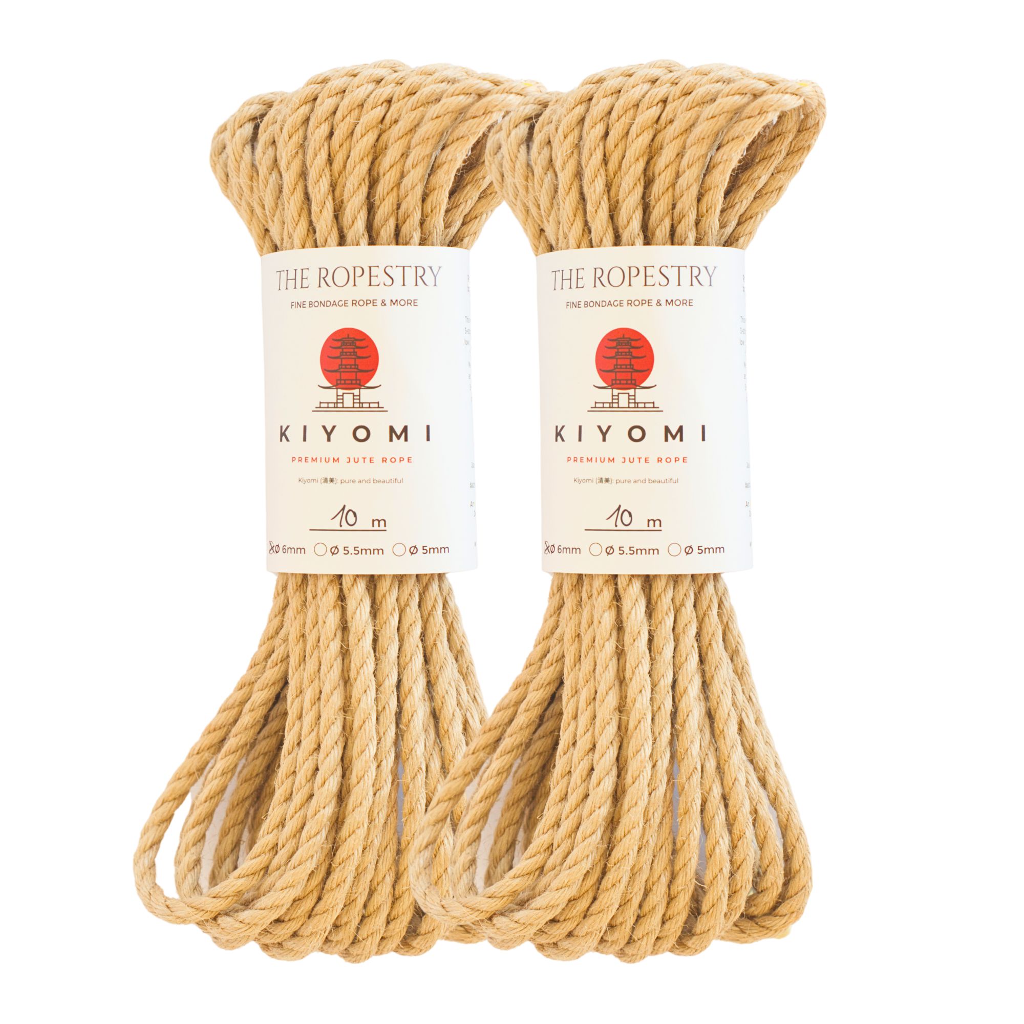 Shibari Set "Upline Ready" - Suspension Starter Kit | 1x16m + 2x10m + 3x8m KIYOMI 6mm Jute Ropes + Rope Oil + Bag