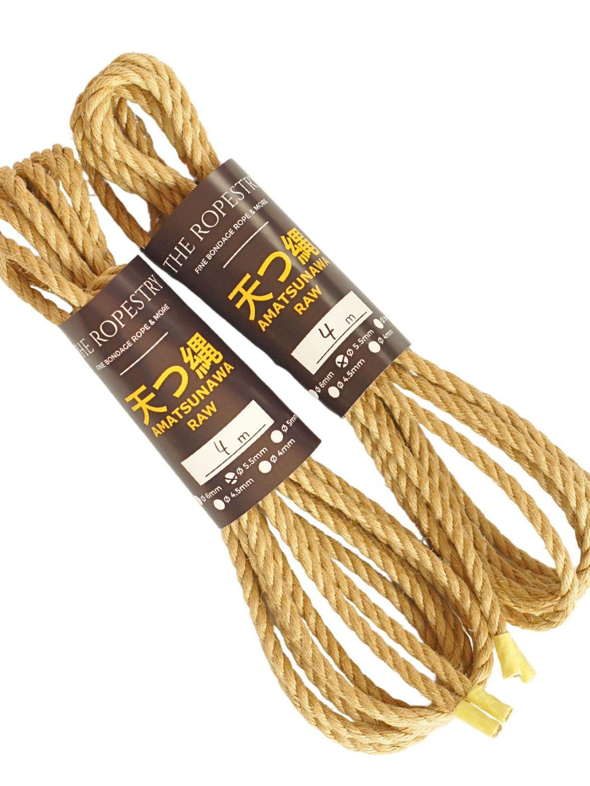 ø 5.5mm RAW AMATSUNAWA 5/5 jute rope for Shibari, Kinbaku bondage, untreated, JBO-free