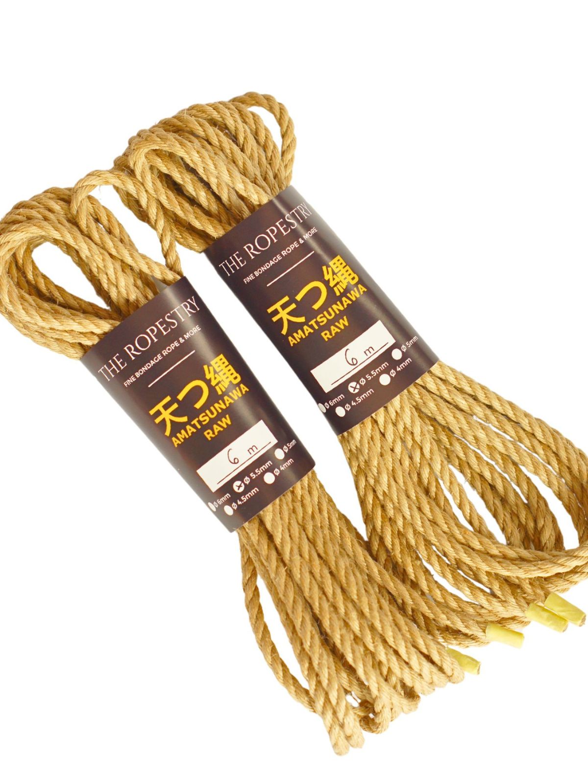 ø 5.5mm RAW AMATSUNAWA 5/5 jute rope for Shibari, Kinbaku bondage, untreated, JBO-free