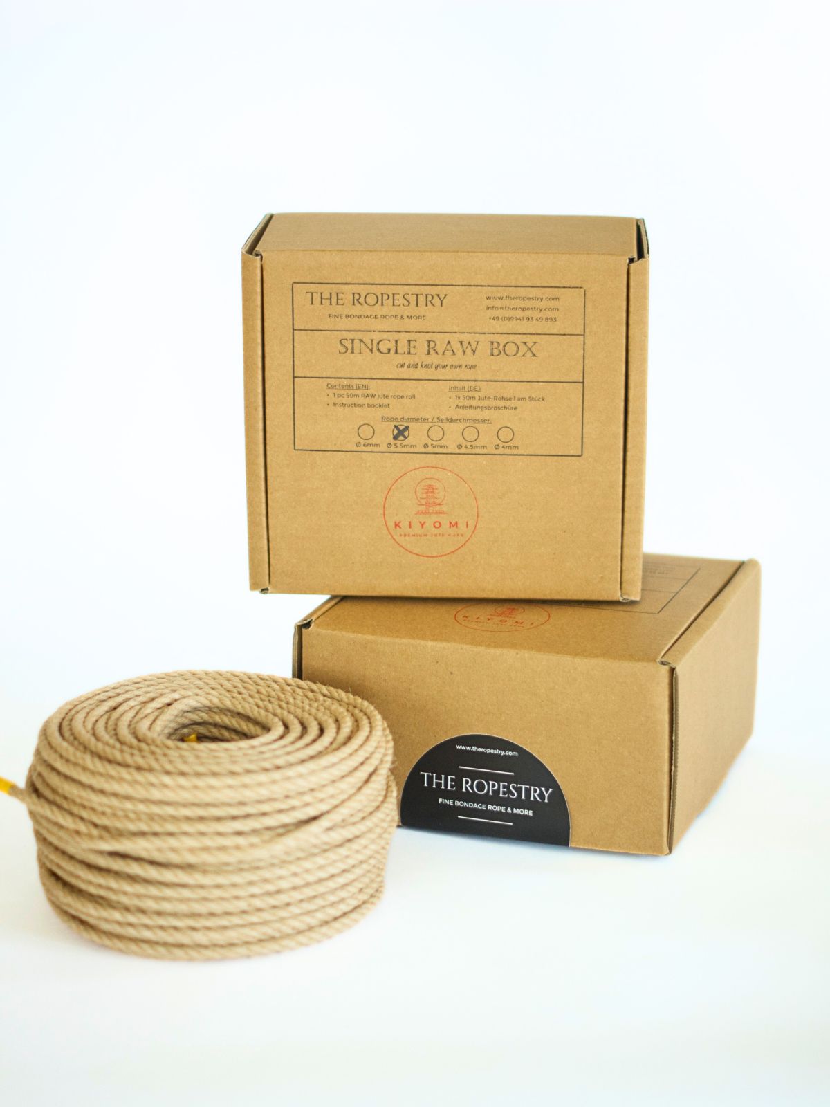 KIYOMI SINGLE RAW ROLL - 50m raw jute rope for bondage, Shibari and Kinbaku, cut and knot your own ropes