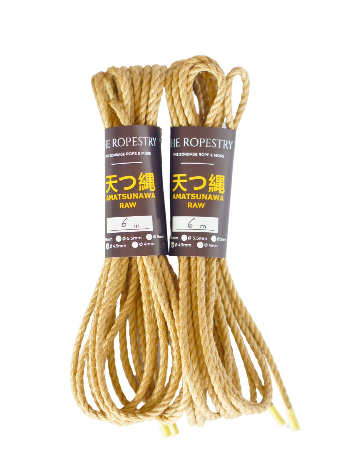 ø 4.5mm RAW AMATSUNAWA 4/5 jute rope for Shibari, Kinbaku bondage, various lengths and sets