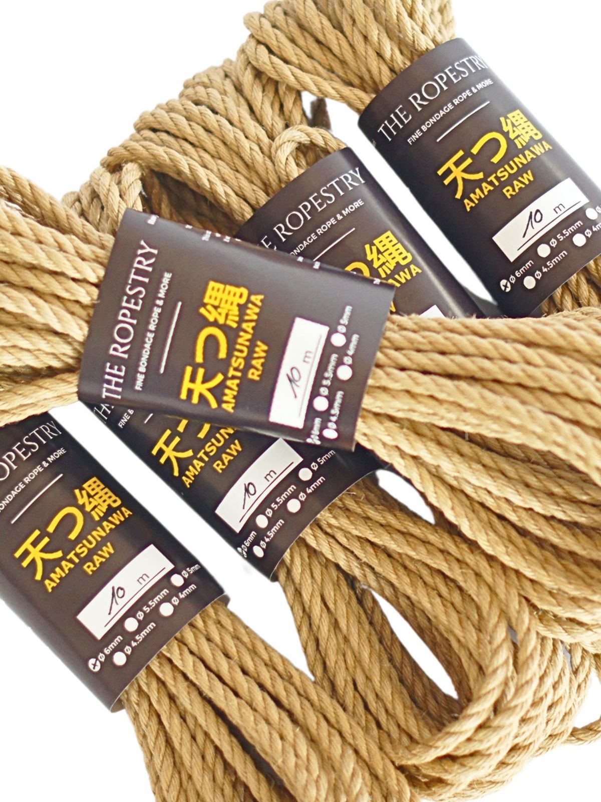 ø 6mm RAW AMATSUNAWA 6/0 jute rope for Shibari, Kinbaku bondage, untreated, chemical free