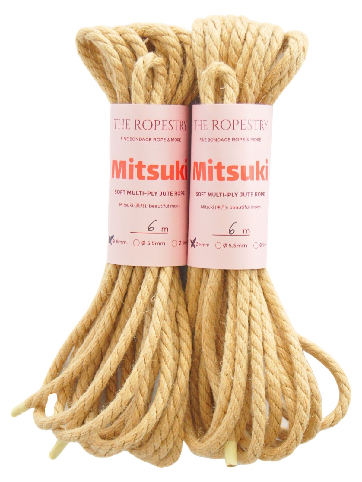 Ø 6mm Mitsuki - soft multi-ply jute ropes for Shibari & Kinbaku bondage ...