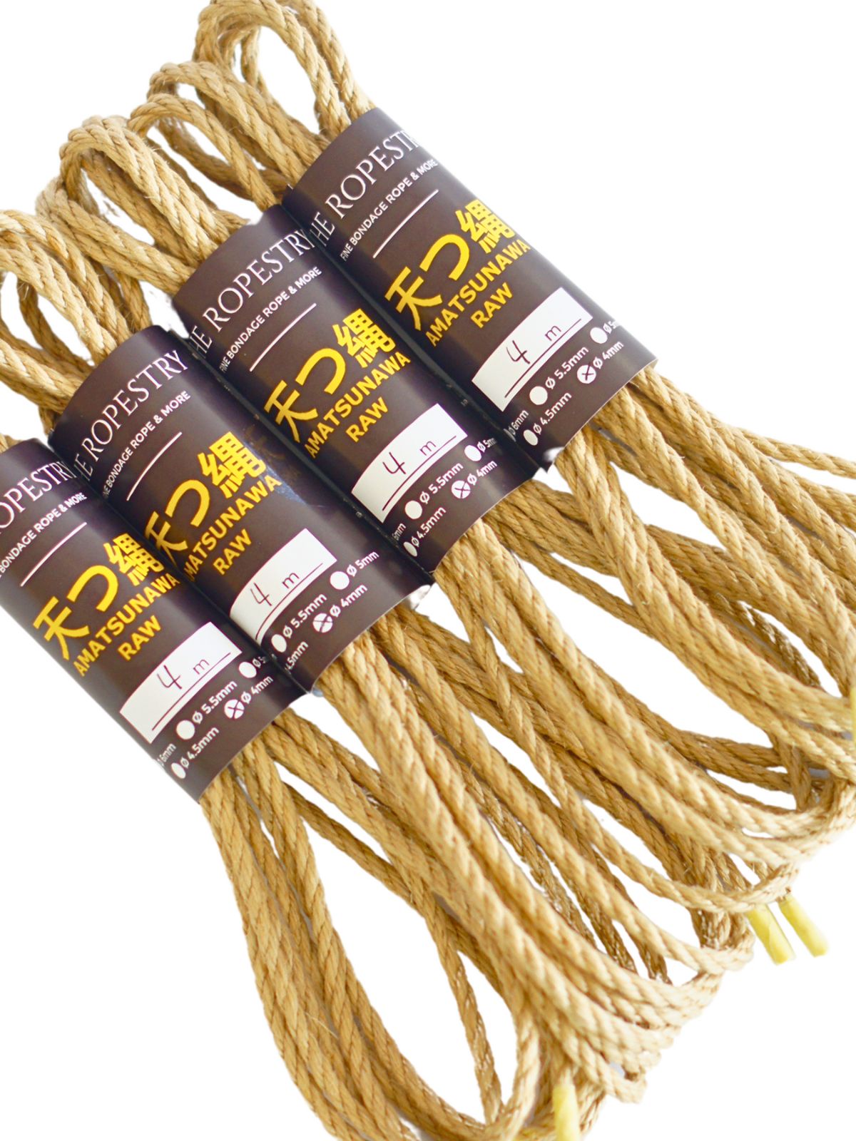ø 4mm RAW AMATSUNAWA 4/0 jute rope for Shibari, Kinbaku bondage, various lengths and sets