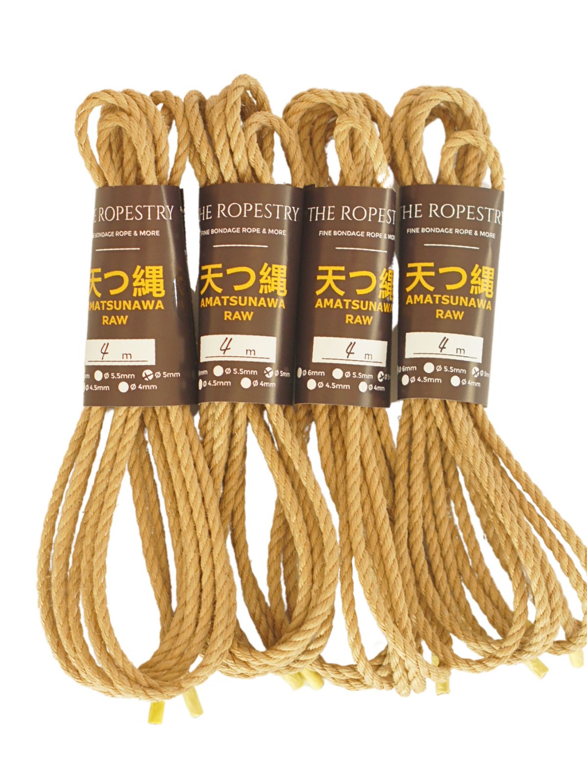 ø 5mm RAW AMATSUNAWA 5/0 jute rope for Shibari, Kinbaku bondage, various lengths and sets