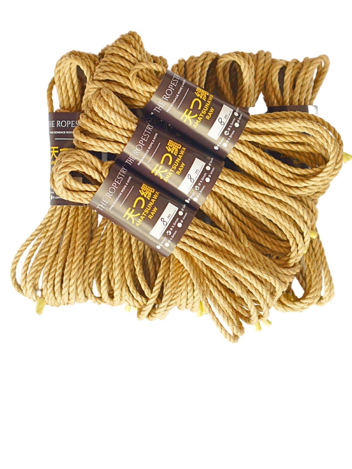 ø 5.5mm RAW AMATSUNAWA 5/5 jute rope for Shibari, Kinbaku bondage, untreated, JBO-free