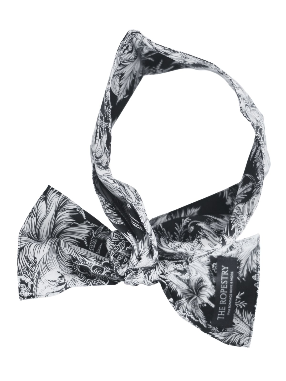 Blindfold "Palmtree", 100% cotton, 3-ply, handmade, black and white Blindfold "Palmtree", 100% cotton, 3-ply, handmade, black and white