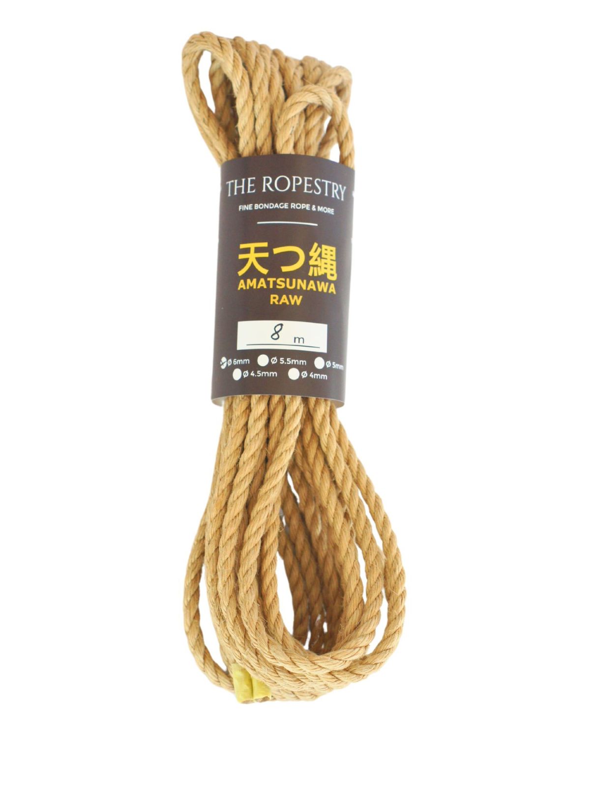 ø 6mm RAW AMATSUNAWA 6/0 jute rope for Shibari, Kinbaku bondage, untreated, chemical free