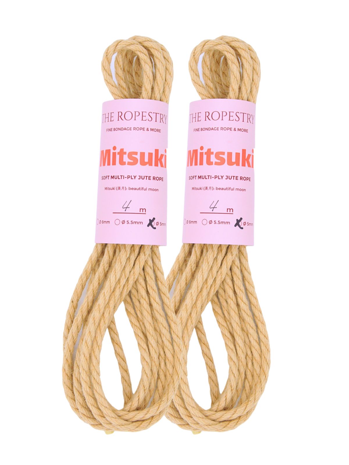 ø 5mm Mitsuki jute rope for Shibari, Kinbaku bondage, untreated, chemical free, soft, loose-lay  ø 5mm Mitsuki jute rope for Shibari, Kinbaku bondage, untreated, chemical free, soft, loose-lay