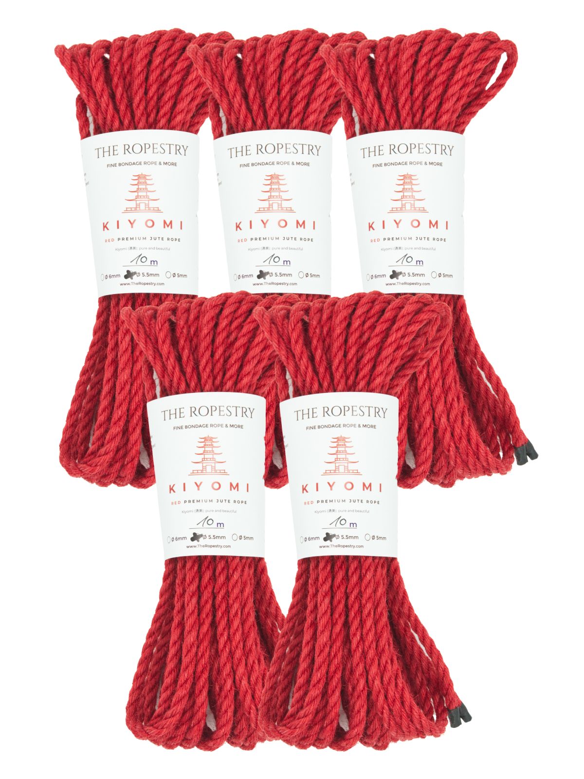 ø 5.5mm KIYOMI RED strong single-ply Z-twist medium-lay jute rope for Shibari & Kinbaku applications, untreated, JBO-free  ø 5.5mm KIYOMI RED strong single-ply Z-twist medium-lay jute rope for Shibari & Kinbaku applications, untreated, JBO-free