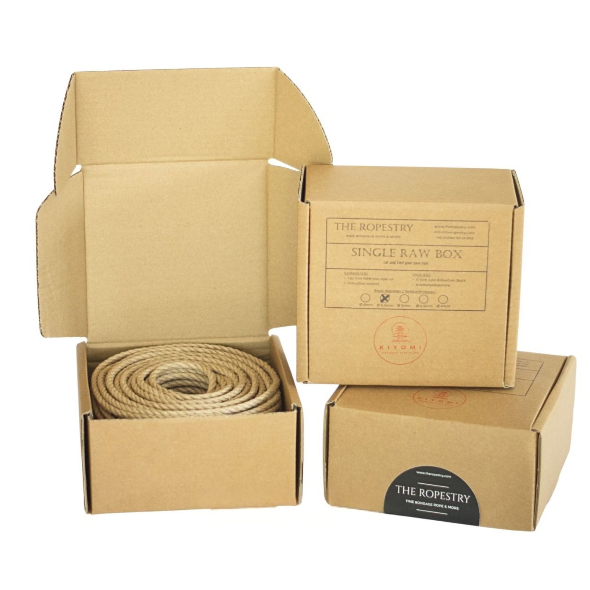 Shibari Set "Dual Lay Synergy" | 1x 50m KIYOMI 6mm Raw Roll + 4x 8m Mitsuki 6/0 + Traditional Rope Butter + Jojoba Rope Oil + Black Blindfold | TheRopestry