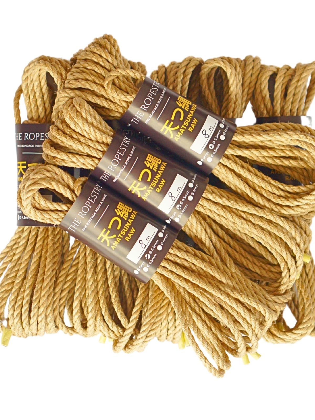 ø 5.5mm RAW AMATSUNAWA 5/5 jute rope for Shibari, Kinbaku bondage, untreated, JBO-free