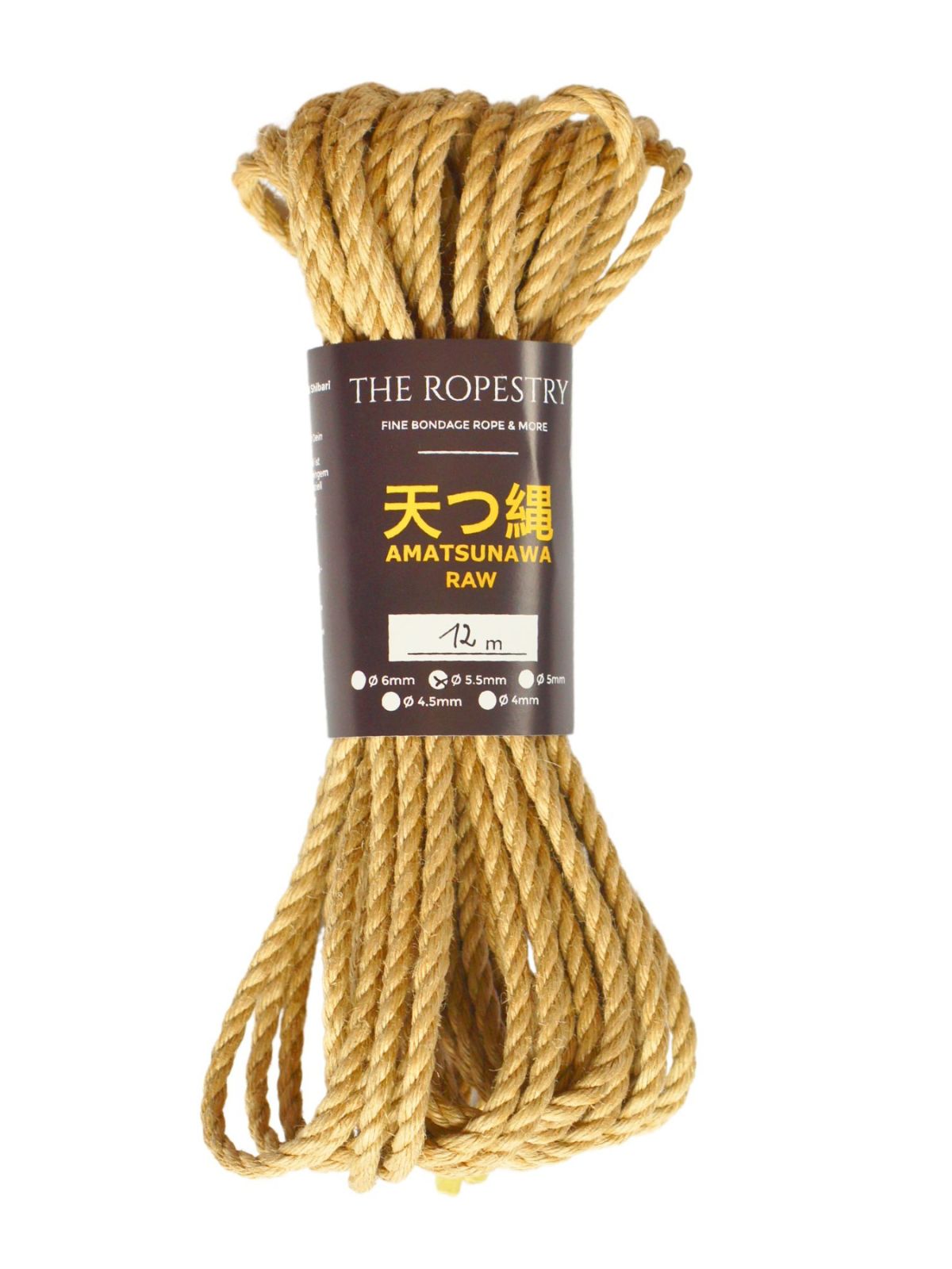 ø 5.5mm AMATSUNAWA 5/5 Jute-ROHSEIL, unbehandelt, mineralölfrei, japanische Produktion