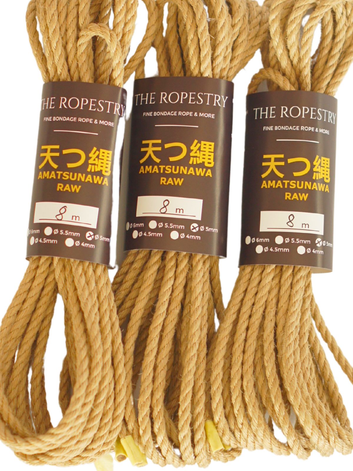ø 5mm RAW AMATSUNAWA 5/0 jute rope for Shibari, Kinbaku bondage, various lengths and sets ø 5mm RAW AMATSUNAWA 5/0 jute rope for Shibari, Kinbaku bondage, various lengths and sets
