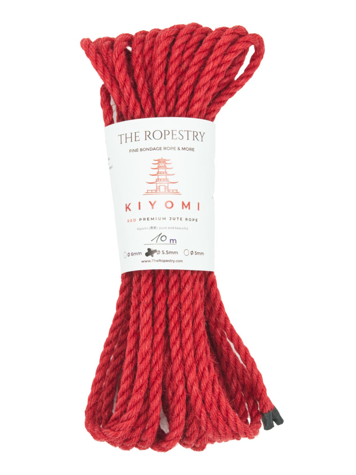 ø 5.5mm KIYOMI RED strong single-ply Z-twist medium-lay jute rope for Shibari & Kinbaku applications, untreated, JBO-free  ø 5.5mm KIYOMI RED strong single-ply Z-twist medium-lay jute rope for Shibari & Kinbaku applications, untreated, JBO-free