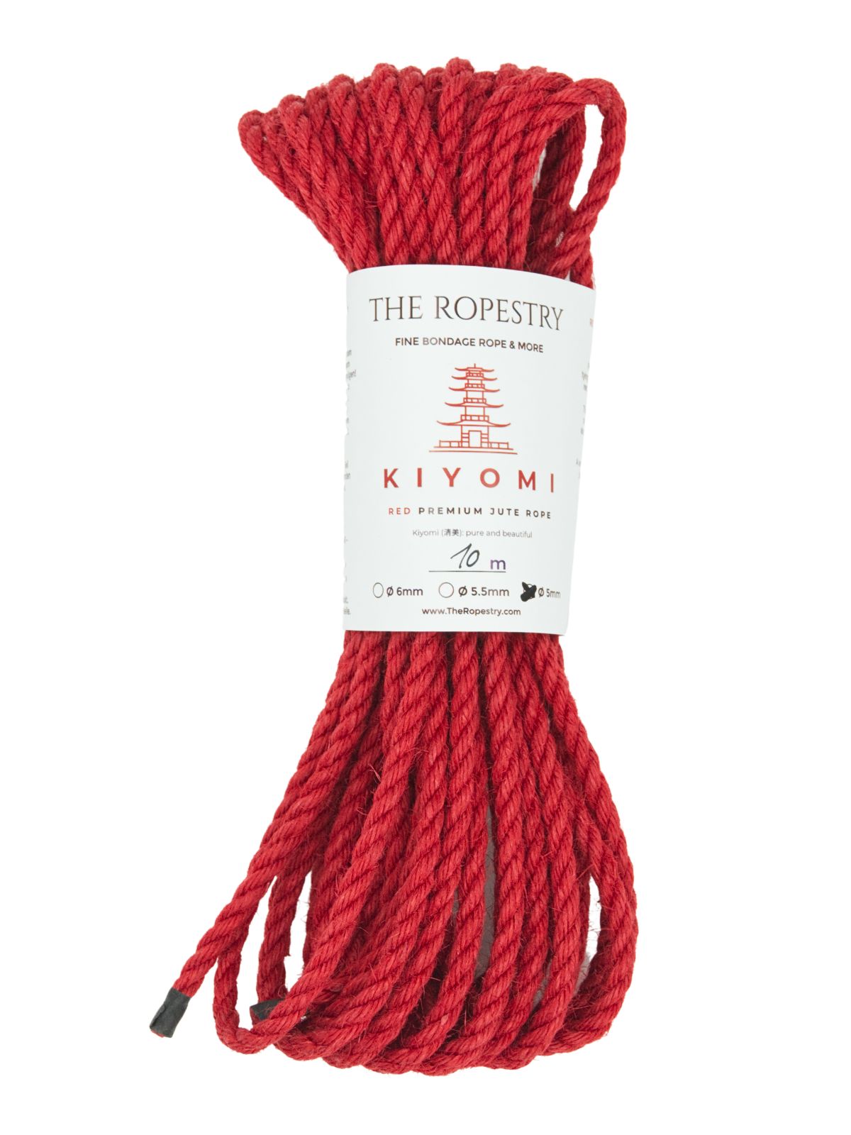 ø 5mm KIYOMI RED strong single-ply Z-twist medium-lay jute rope for Shibari & Kinbaku applications, untreated, JBO-free  ø 5mm KIYOMI RED strong single-ply Z-twist medium-lay jute rope for Shibari & Kinbaku applications, untreated, JBO-free