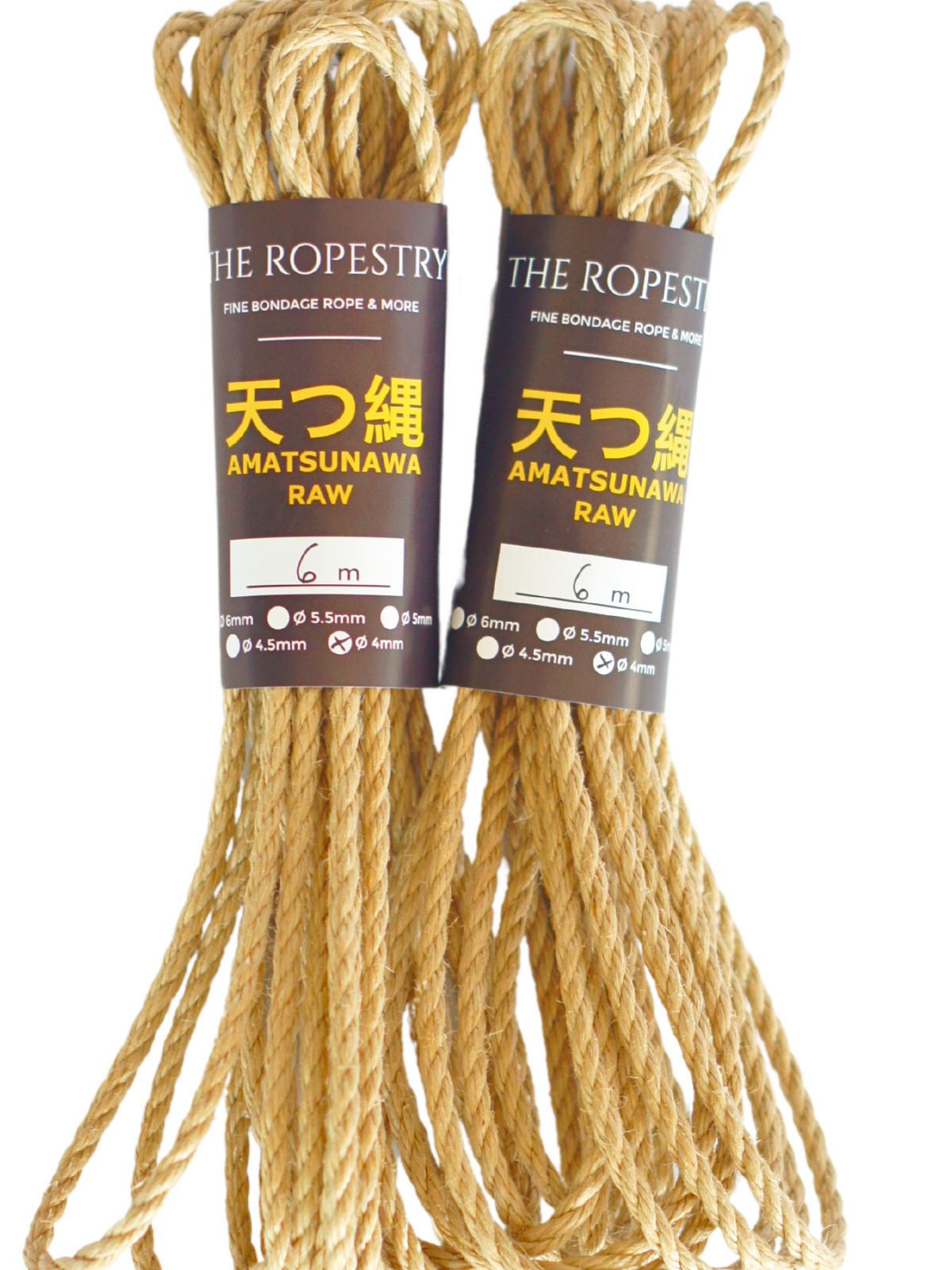 ø 4mm RAW AMATSUNAWA 4/0 jute rope for Shibari, Kinbaku bondage, various lengths and sets