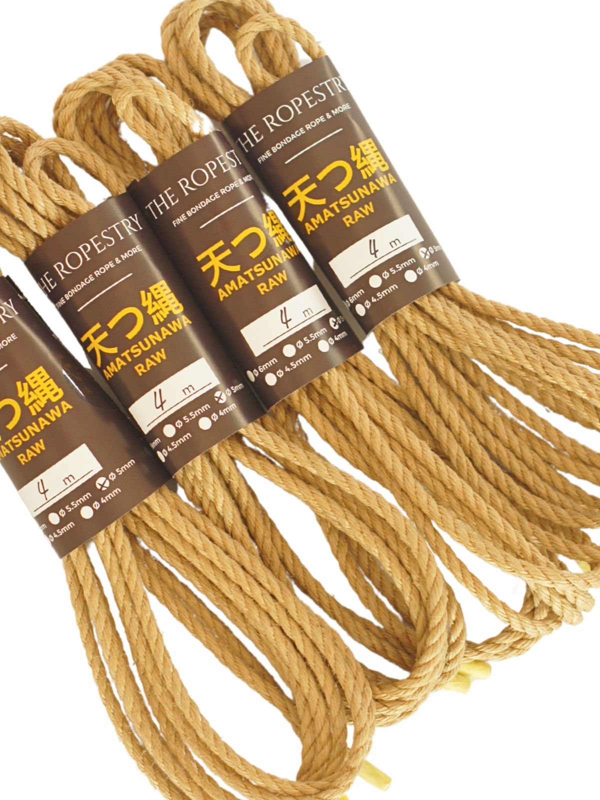 ø 5mm RAW AMATSUNAWA 5/0 jute rope for Shibari, Kinbaku bondage, various lengths and sets