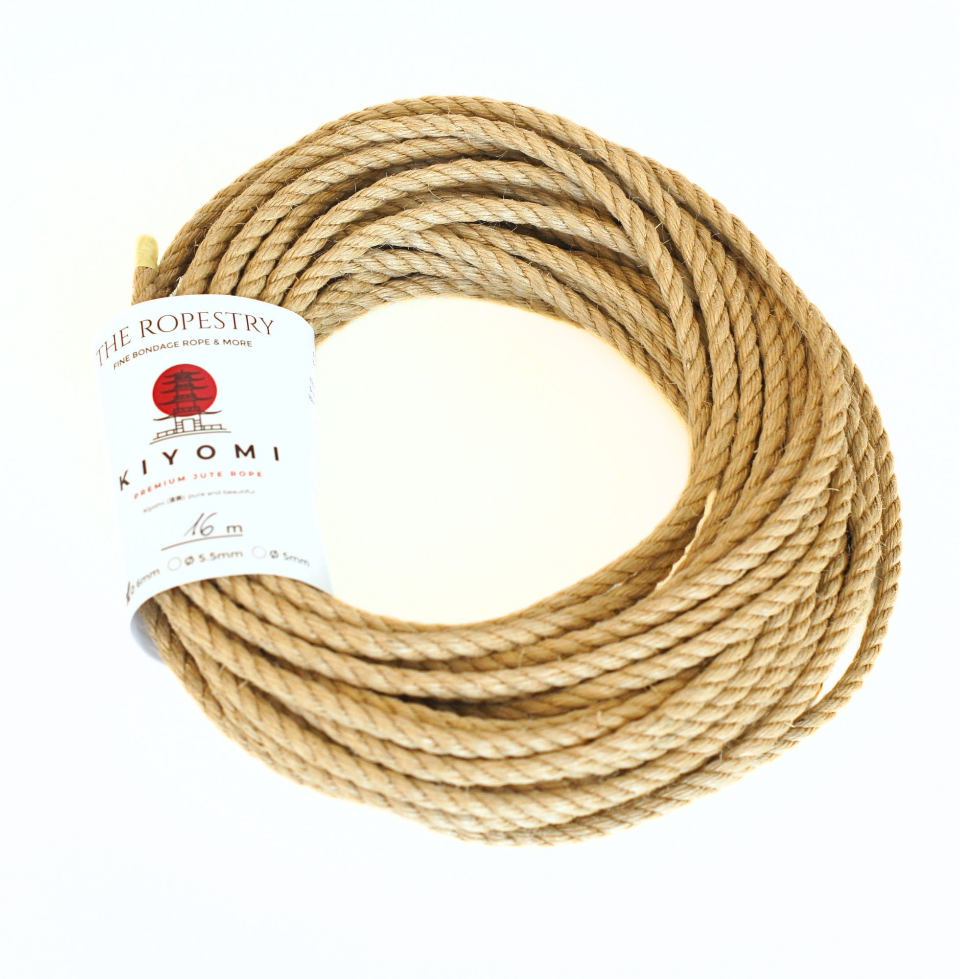 ø 6mm KIYOMI strong single-ply Z-twist medium-lay jute rope for Shibari & Kinbaku applications, untreated, durable & versatile, JBO-free