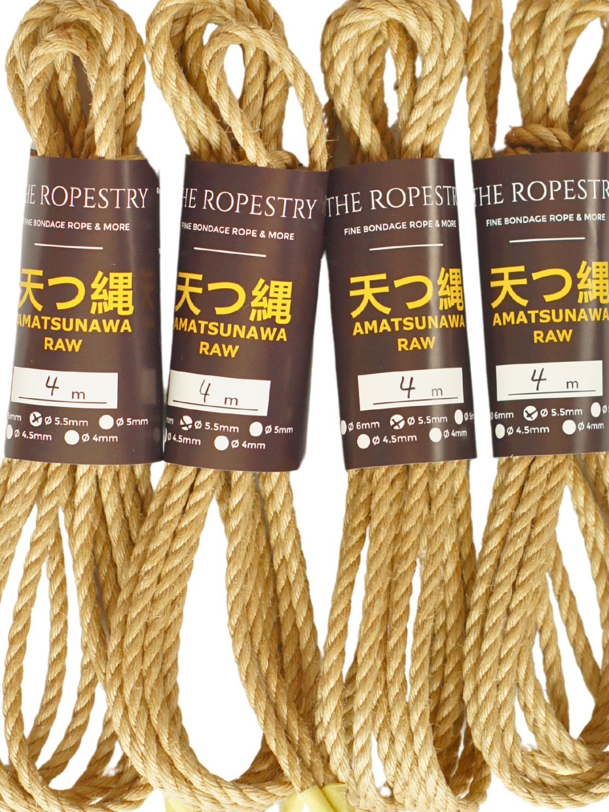 ø 5.5mm RAW AMATSUNAWA 5/5 jute rope for Shibari, Kinbaku bondage, untreated, JBO-free